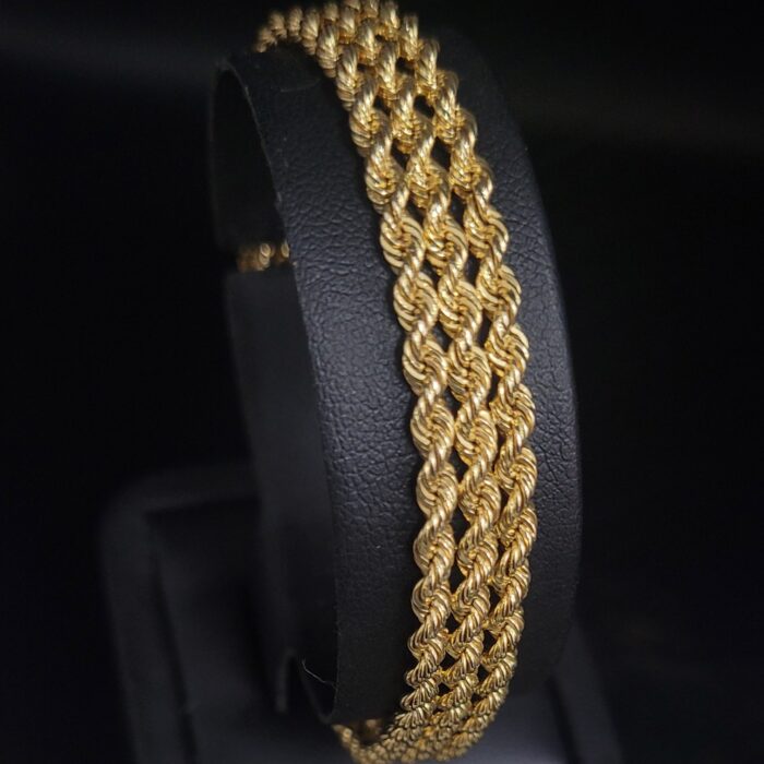 9ct Yellow Gold Three-Row Rope Bracelet from Ace Jewellery, Leeds