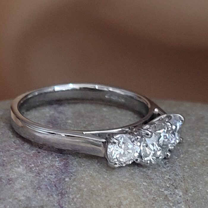 1.05ct Three-Stone Diamond Engagement Ring Platinum from Ace Jewellery, Leeds