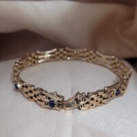 1.00ct Cabochon Sapphire Gate Bracelet 9ct Yellow Gold from Ace Jewellery, Leeds