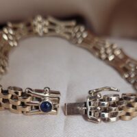 1.00ct Cabochon Sapphire Gate Bracelet 9ct Yellow Gold from Ace Jewellery, Leeds