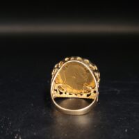 22ct Gold Half Sovereign Coin Ring 9ct Yellow Gold from Ace Jewellery, Leeds