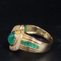 1.25ct Emerald & Diamond Statement Ring 18ct Yellow Gold from Ace Jewellery, Leeds