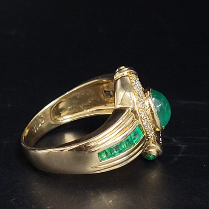 1.25ct Emerald & Diamond Statement Ring 18ct Yellow Gold from Ace Jewellery, Leeds