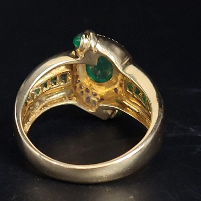 1.25ct Emerald & Diamond Statement Ring 18ct Yellow Gold from Ace Jewellery, Leeds