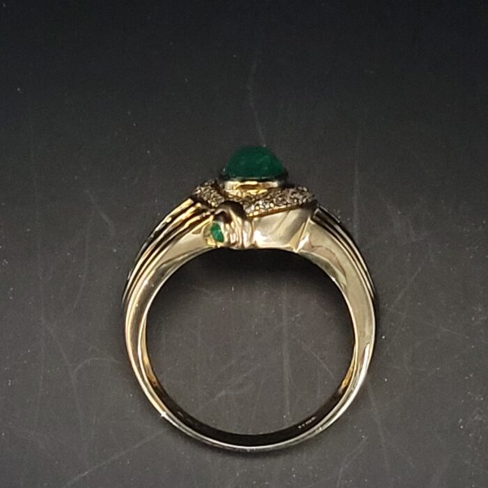 1.25ct Emerald & Diamond Statement Ring 18ct Yellow Gold from Ace Jewellery, Leeds