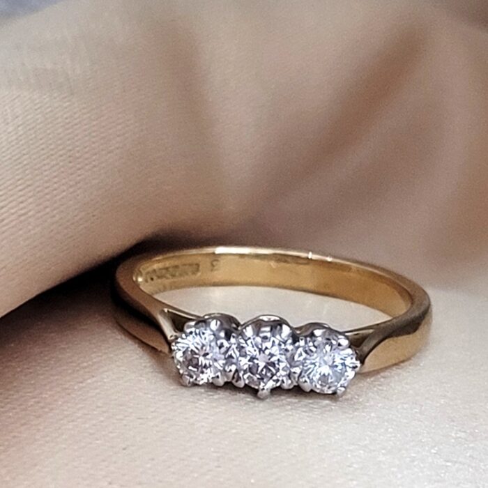 18ct Yellow Gold 0.35ct Three-Stone Diamond Ring from Ace Jewellery, Leeds