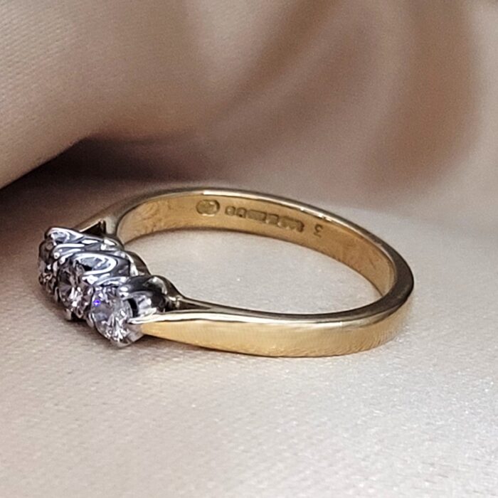 18ct Yellow Gold 0.35ct Three-Stone Diamond Ring from Ace Jewellery, Leeds