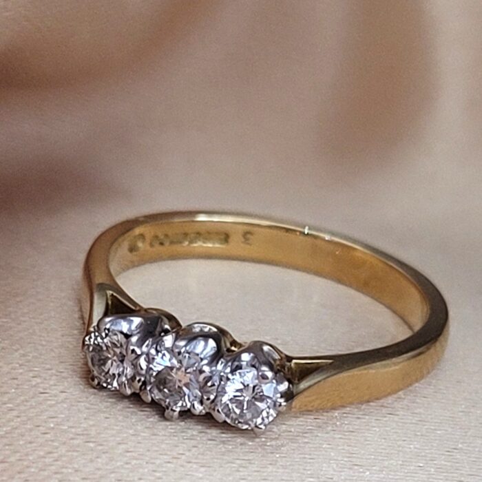 18ct Yellow Gold 0.35ct Three-Stone Diamond Ring from Ace Jewellery, Leeds