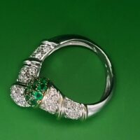 2.5ct Emerald & Diamond Crossover Statement Ring 18ct White Gold from Ace Jewellery, Leeds