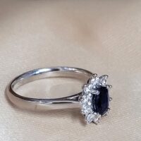 0.90ct Sapphire & Diamond Ring 18ct White Gold from Ace Jewellery, Leeds