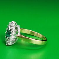 0.48 Emerald & Diamond Cluster Ring 18ct Yellow Gold from Ace Jewellery, Leeds