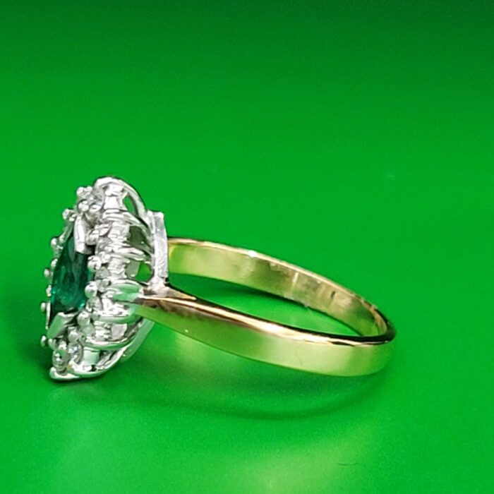 0.48 Emerald & Diamond Cluster Ring 18ct Yellow Gold from Ace Jewellery, Leeds