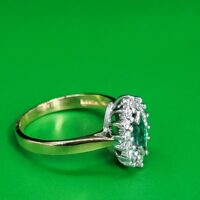 0.48 Emerald & Diamond Cluster Ring 18ct Yellow Gold from Ace Jewellery, Leeds