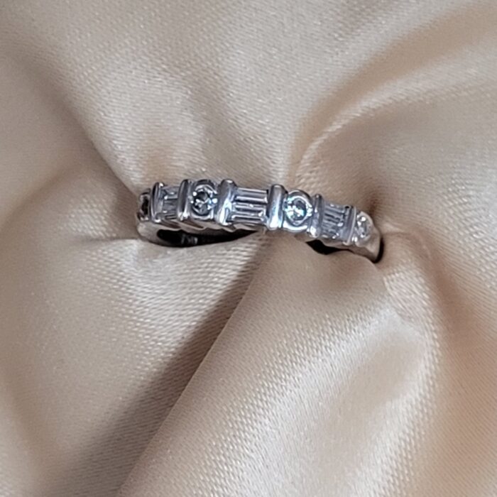 0.57ct Round Diamond & Baguette Half Eternity Ring 18ct White Gold from Ace Jewellery, Leeds