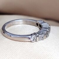 0.57ct Round Diamond & Baguette Half Eternity Ring 18ct White Gold from Ace Jewellery, Leeds