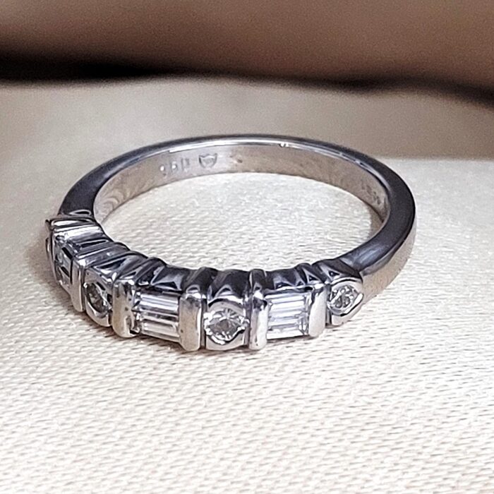 0.57ct Round Diamond & Baguette Half Eternity Ring 18ct White Gold from Ace Jewellery, Leeds