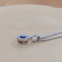 0.35ct Sapphire & Diamond Pendant & Chain 18ct White Gold from Ace Jewellery, Leeds