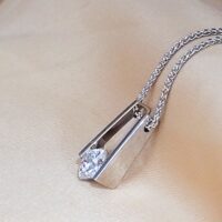 0.82ct Solitaire Diamond Tension-Set Pendant Necklace 18ct White Gold from Ace Jewellery, Leeds