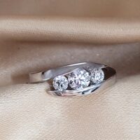 1.0ct Three-Stone Diamond Tension-Set Ring 18ct White Gold from Ace Jewellery, Leeds