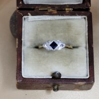 Antique 0.22ct Sapphire & Diamond Ring 9ct Yellow Gold from Ace Jewellery, Leeds