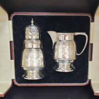 Vintage Decorative Silver Sugar Caster & Milk Jug Set from Ace Jewellery, Leeds