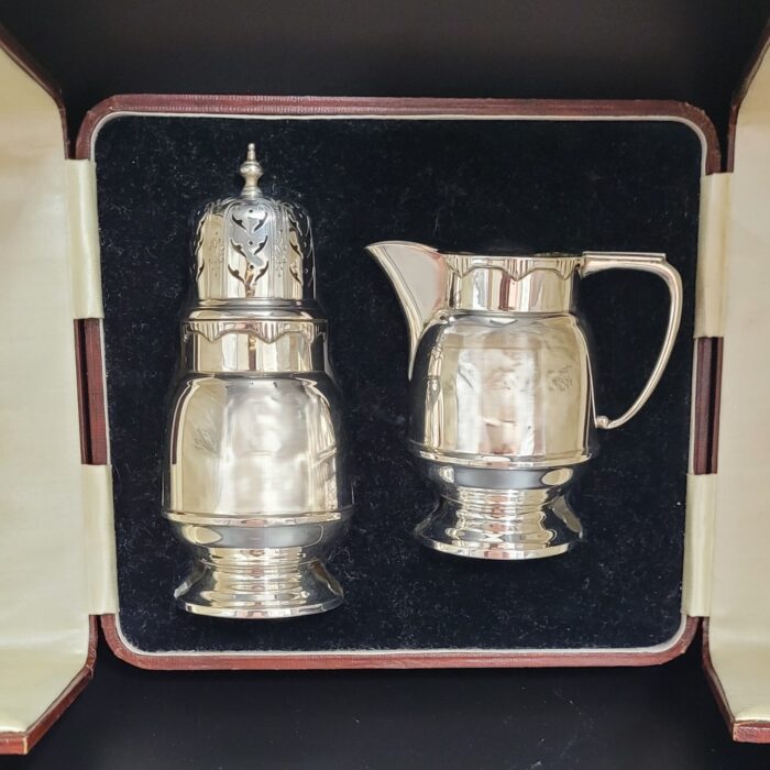 Vintage Decorative Silver Sugar Caster & Milk Jug Set from Ace Jewellery, Leeds