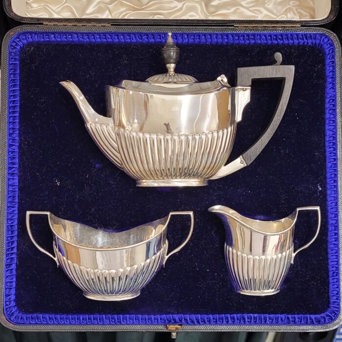 Victorian Antique Three Piece Silver Tea Set from Ace Jewellery, Leeds