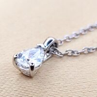 0.32ct Pear-Shaped Diamond Pendant Necklace Platinum from Ace Jewellery, Leeds