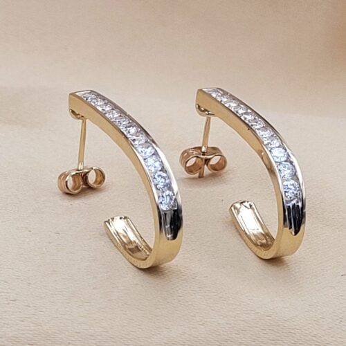 1.50ct Diamond Oval Hoop Earrings 14ct Yellow Gold from Ace Jewellery, Leeds