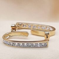 1.50ct Diamond Oval Hoop Earrings 14ct Yellow Gold from Ace Jewellery, Leeds