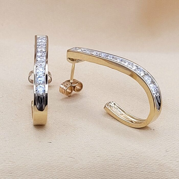 1.50ct Diamond Oval Hoop Earrings 14ct Yellow Gold from Ace Jewellery, Leeds