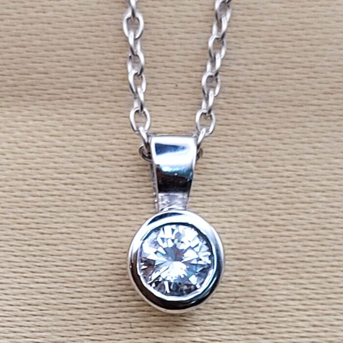 0.25ct Round Diamond Pendant 18ct White Gold from Ace Jewellery, Leeds