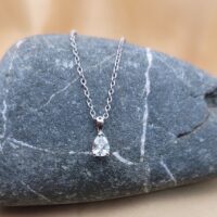 0.32ct Pear-Shaped Diamond Pendant Necklace Platinum from Ace Jewellery, Leeds