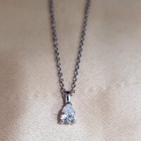 0.32ct Pear-Shaped Diamond Pendant Necklace Platinum from Ace Jewellery, Leeds