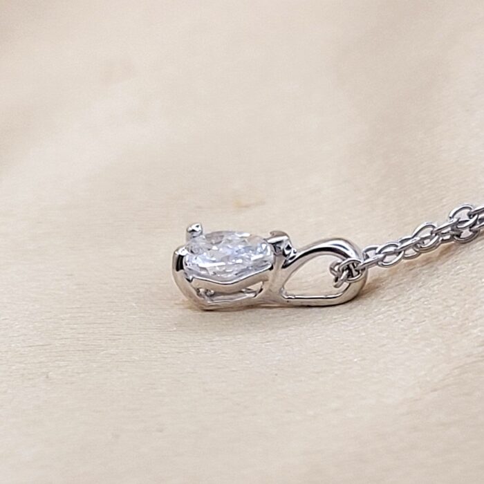 0.32ct Pear-Shaped Diamond Pendant Necklace Platinum from Ace Jewellery, Leeds