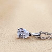 0.32ct Pear-Shaped Diamond Pendant Necklace Platinum from Ace Jewellery, Leeds