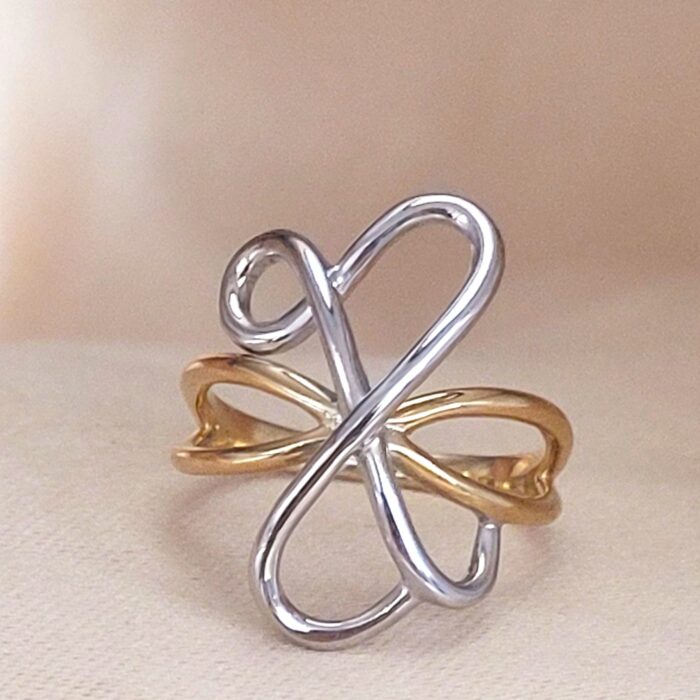 18ct Yellow & 18ct White Gold Fancy Twist Multi-Metal Ring from Ace Jewellery, Leeds