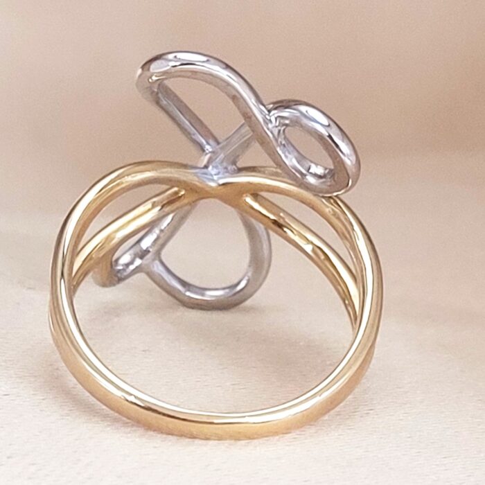 18ct Yellow & 18ct White Gold Fancy Twist Multi-Metal Ring from Ace Jewellery, Leeds