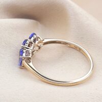 2.25ct Three-Stone Tanzanite Ring 14ct Yellow Gold from Ace Jewelery, Leeds