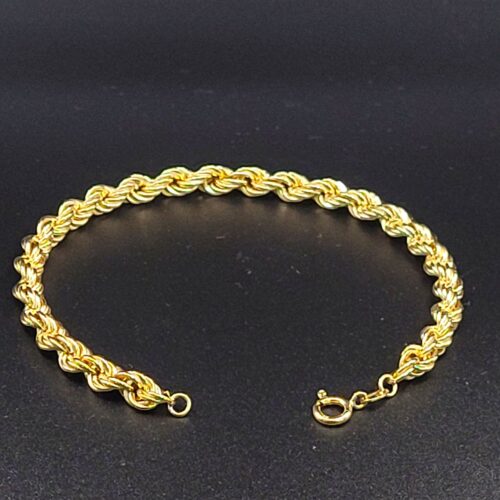 9ct Yellow Gold Rope Chain Bracelet from Ace Jewellery, Leeds