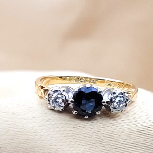 0.70ct Sapphire & Diamond Ring 18ct Yellow Gold from Ace Jewellery, Leeds