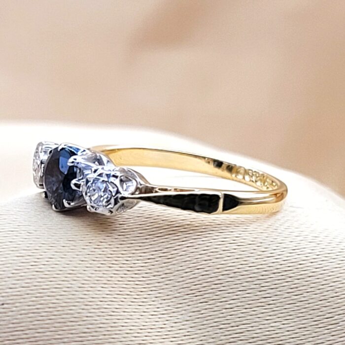 0.70ct Sapphire & Diamond Ring 18ct Yellow Gold from Ace Jewellery, Leeds