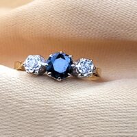 0.70ct Sapphire & Diamond Ring 18ct Yellow Gold from Ace Jewellery, Leeds