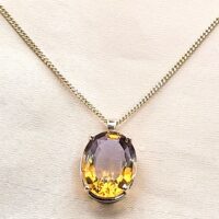 12.37ct Citrine Drop Pendant Necklace 9ct Yellow Gold from Ace Jewellery, Leeds