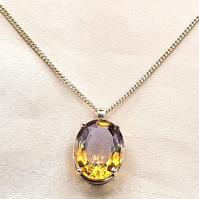 12.37ct Citrine Drop Pendant Necklace 9ct Yellow Gold from Ace Jewellery, Leeds