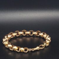 9ct Rose Gold Antique Faceted belcher Bracelet from Ace Jewellery, Leeds