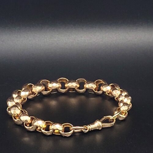 9ct Rose Gold Antique Faceted belcher Bracelet from Ace Jewellery, Leeds