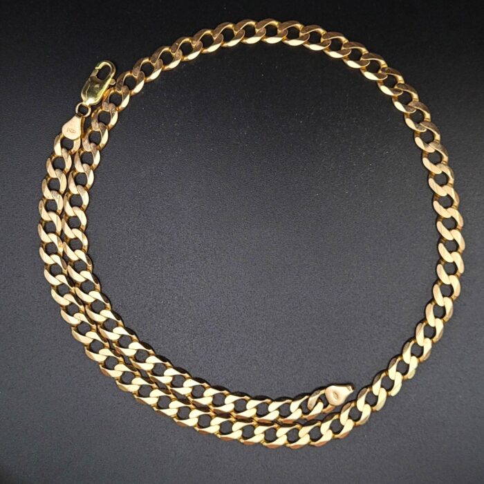 9ct Yellow Gold Flat Curb Chain 21.5" from Ace Jewellery, Leeds